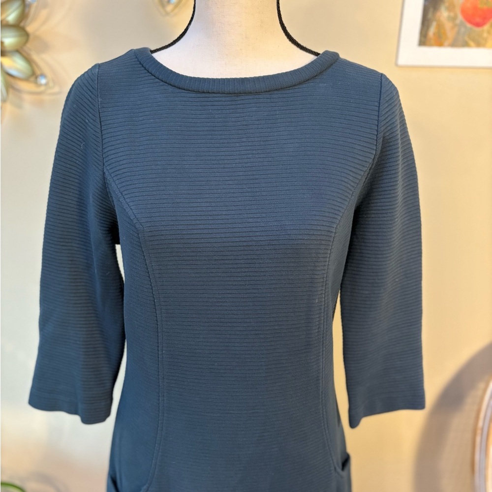 Boden Teal Long Sleeve Dress with Pockets - Picture 2 of 7